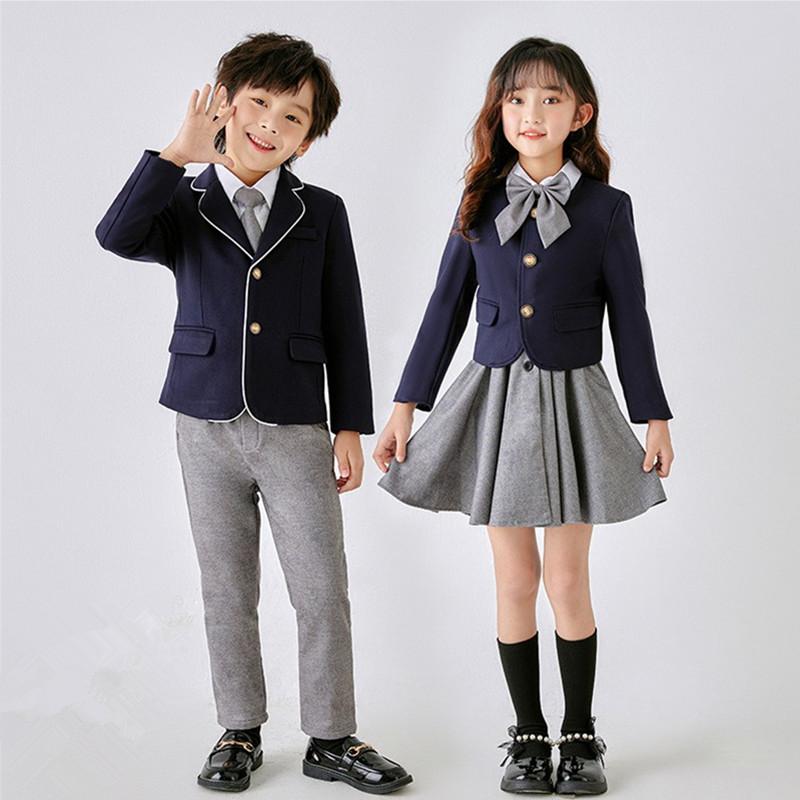 儿童合唱演出服朗诵西装套装幼儿园园服小学生校服班服学院风秋冬