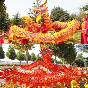 舞龙社火道具节日喜庆演出舞龙舞狮道具秧歌庙会表演全套道具