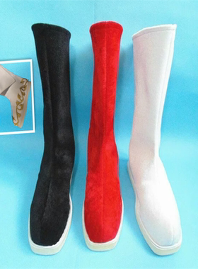 古装靴子cos男女黑白红色古装鞋子古代戏曲武侠演出古典表演靴子