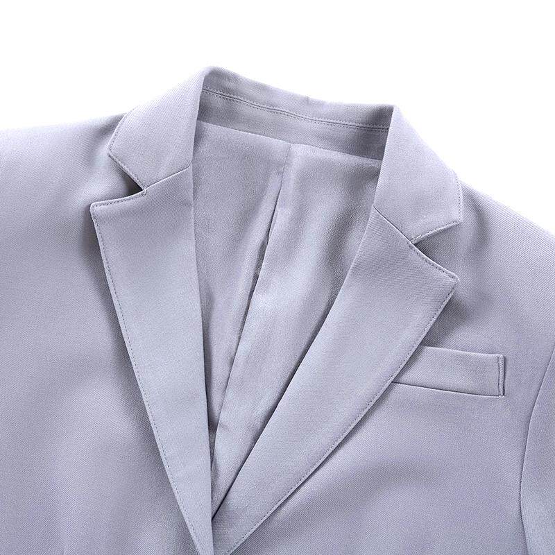 招行秋冬新款加厚西装外套工作服女工装制服灰色职业装
