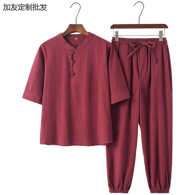 居士服女佛系禅修棉麻春