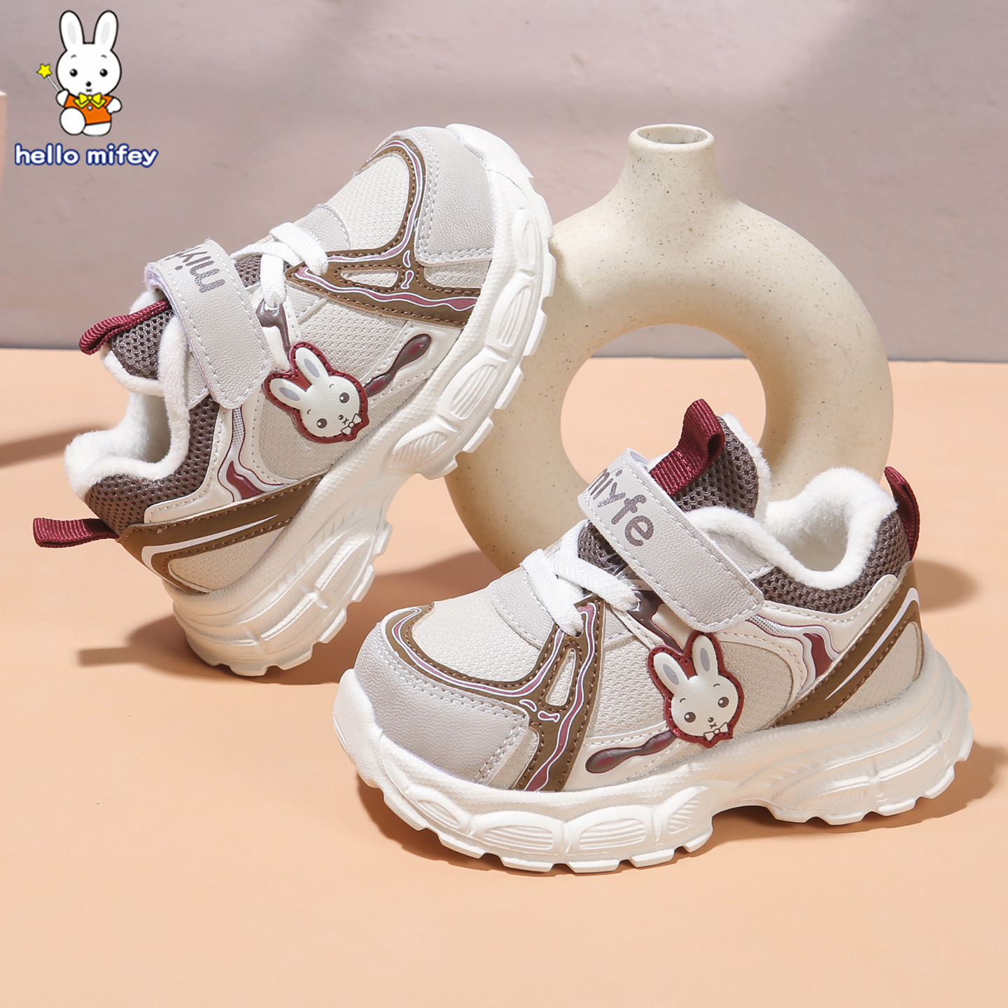 班纳米菲冬季男童加绒棉鞋