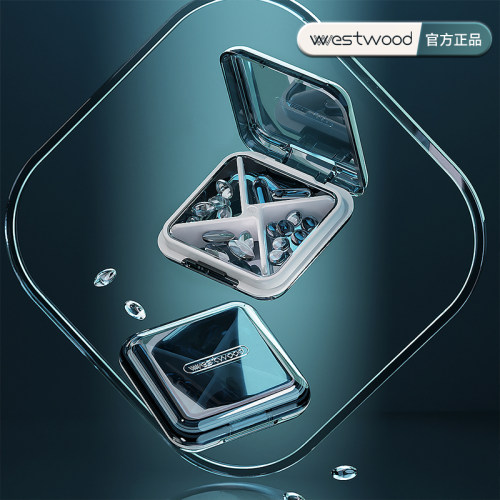 Westwood透明药盒便携式迷你随身小一日三餐药品药片分装分药盒