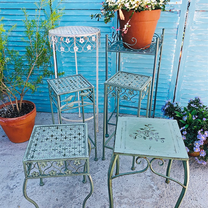 铁艺花凳户外庭院花n盆架置物架落地阳台客厅装饰绿m萝盆景花托底