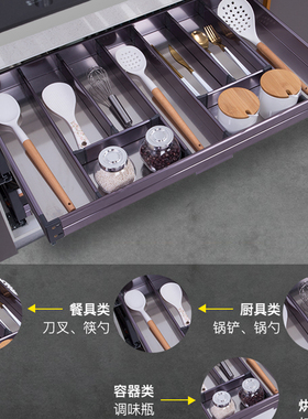 极速600碗蓝800工具篮铝合金拉篮700橱柜三层碗Q拉拦900碗篮筷勺