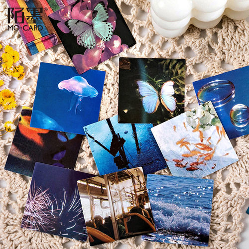 新品45Pcs/Box Blue Series Stickers AesthQetic Stickers