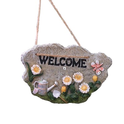新品Welcome Sign Garden Walwl Door Hanging Pendant Outdoor D