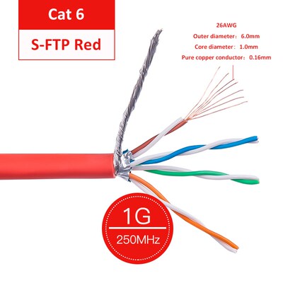 新品Network CAT6 S-FTP Bulk Patch Raw Cable AWG26 MuXlti-cor