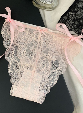 幽兰绮梦！可解系带镂空性感蕾丝内裤~朦胧的透肤感要溢出屏幕辣~