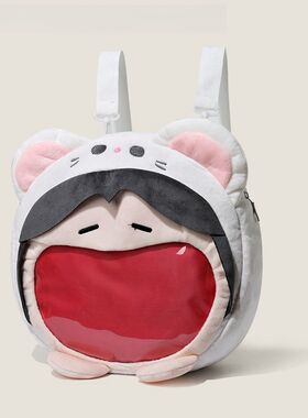 高颜值天官赐福痛包谢怜大嘴怜怜鼬双肩包大容量jk毛绒透明背包包