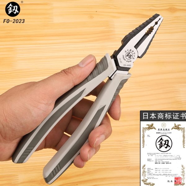 福冈老虎钳手钳电工专用工具刃牌虎头夹钳钢线拉线多用钢丝钳钳子