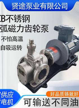 不锈钢圆弧磁力齿轮泵YCB型零泄露304工业用油泵磁力驱动齿轮泵