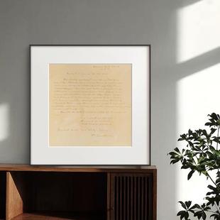 贝多芬手稿文艺复古装 饰画音乐琴房壁画客厅玄关巴赫方形卡纸挂画