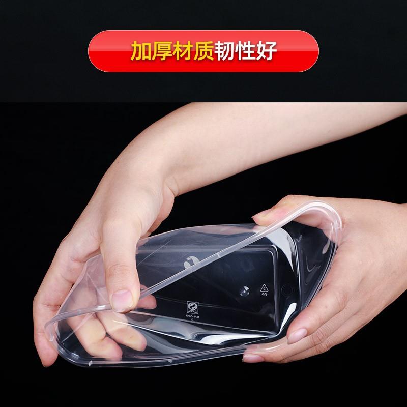 新款直销塑料碗长方形一次性碗带盖500/650/750/1000ml外卖快餐打