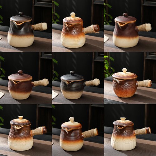 超大容量烤奶罐可明火干烧大壶侧把煮茶围炉专用陶壶罐罐烤奶茶壶