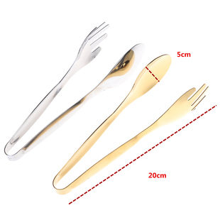 Stainless Steel Food Tongs Gold Sliver BBQ Clips Bread 1n