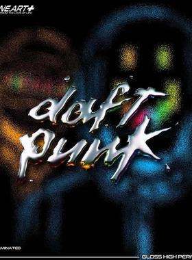 EONE反光车贴 电音组合Daft Punk蠢朋克乐队logo玻璃漆面镂空贴纸