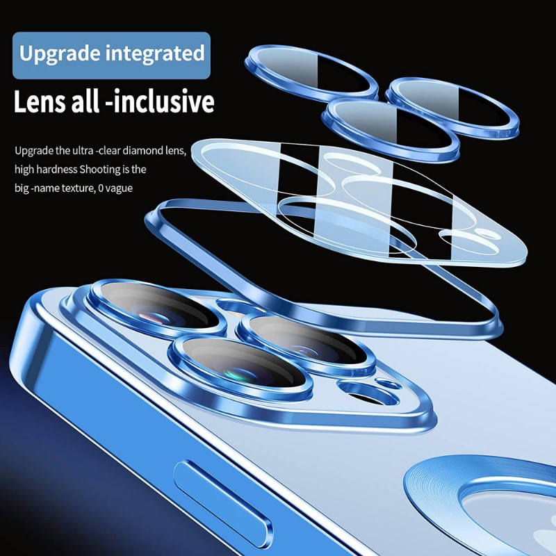 速发Fashion Transparent Magnetic Wireless Charging Case For