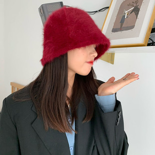 wqomens fashion Solid 极速2020 rabbit winter color fur Hat