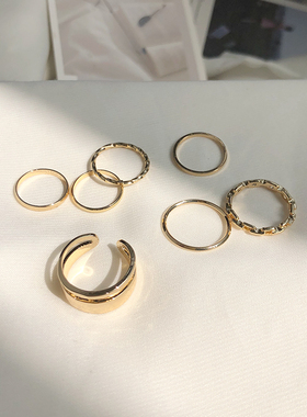 极速Fashion Jewelry Rings Set Hot SFelling Metal Alloy Hollo