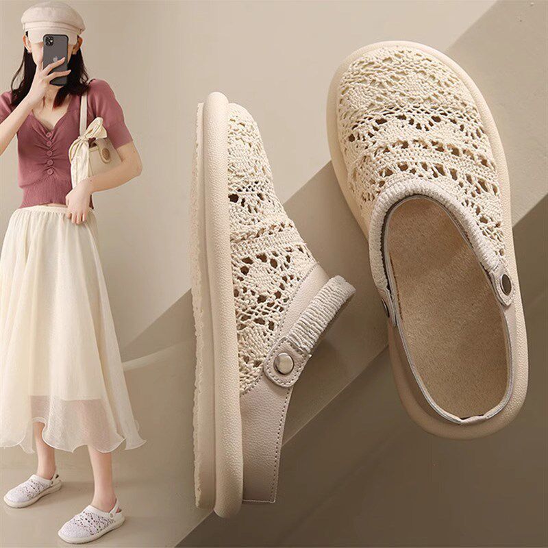 新品一脚a蹬懒人鞋2026凉鞋拖女夏外穿精致配裙子气质单鞋宽胖脚