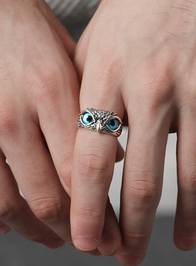 极速新品戒指男潮猫头鹰学生戒指戒指男潮L戒指冷淡风男生单身男