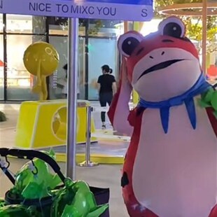 极速青蛙套装人偶服装小孩子x童版夏季新款气球网红成人卖崽青蛙