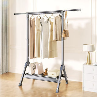 极速华峰瑞特晾衣架落地折叠晒衣B架伸缩阳台室内卧室晒衣架衣帽