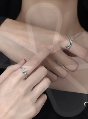 极速荆棘玫瑰戒指情侣一对小众设计对戒女款耶诞好T物送男朋友冷