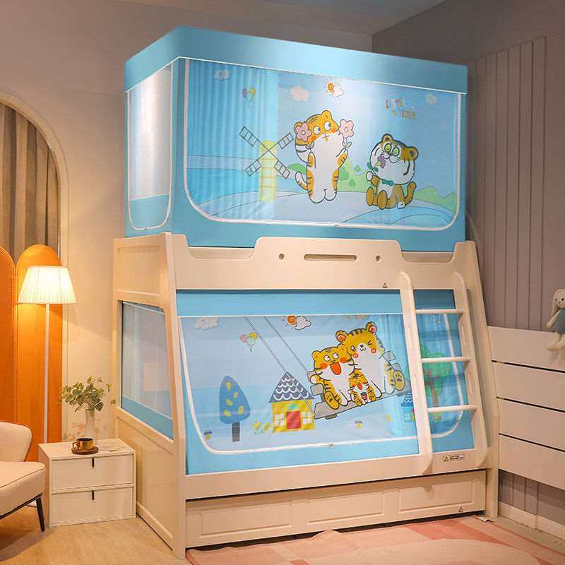 极速母子床蚊帐家用2021新x款上下铺专用下床梯形纹账学生宿舍传