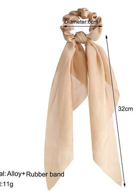 极速Floral Print Bnow Satin Long Ribbon tail Scarf Hair Tie