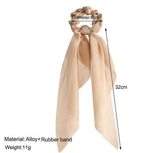 Satin Long Hair Print Tie Scarf Bnow tail 极速Floral Ribbon