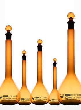 新品A级玻璃容量瓶10ml20ml25ml50ml100ml250ml500mlV1000ml可过