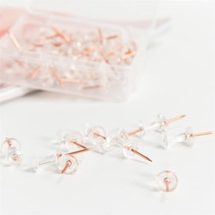 Gold Rose Push PinsM Thumbtack 极速100pcs Thumb Transparent