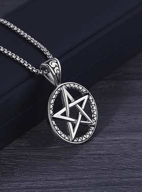 极速NUOBING Fashion Vintage SatanD Pentagram Pendants Neckla