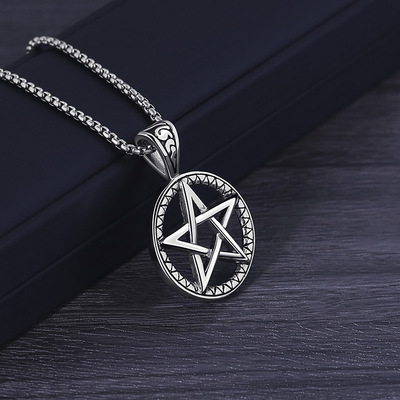 极速NUOBING Fashion Vintage SatanD Pentagram Pendants Neckla