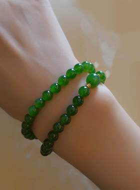 极速Hotan Jade Jasper Hand StringD Jasper Hot Green Simple A
