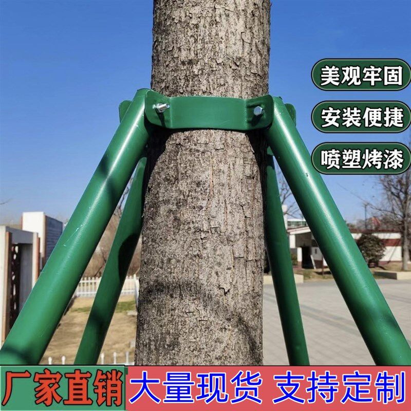 新品园林绿化树j木支撑架防风防倒大树固定器镀锌钢管扶树杆大树