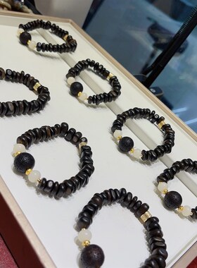 新品达拉干片珠搭配降真香回纹  规格X约:11mm