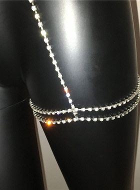 极速Multi-layer smexy thigh chain full of diamond personaliz