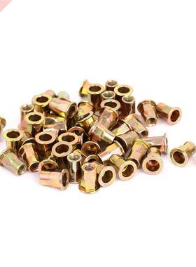 新品50pcs M6x14.5mm Carbon Flat HDead Half Hex Body Rivet Nu