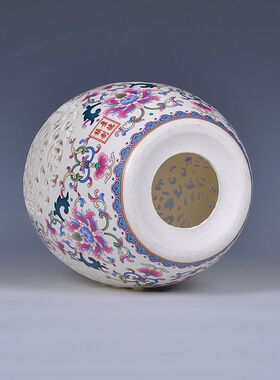 极速景德镇陶瓷器 镂空瓷雕v 粉彩象牙瓷工艺品摆件  家居现代装