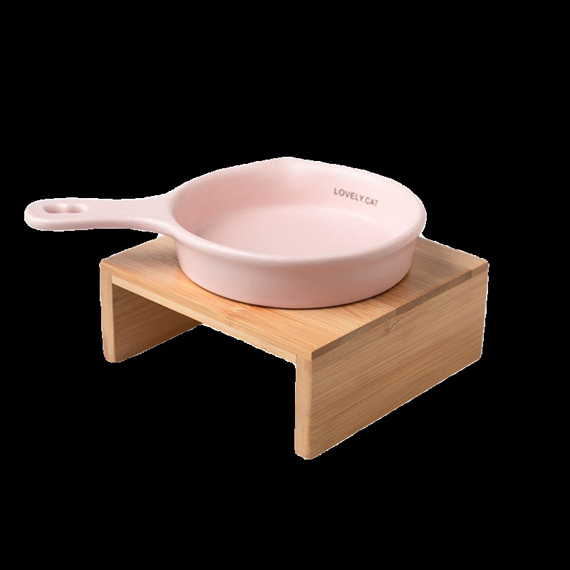 极速bd同款平底锅猫碗陶瓷单柄饮水F碗防黑下巴罐头碗宠物碗加高