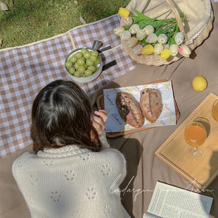 极速草地野餐垫可机洗防潮垫vins风郊游露营野餐布户外地垫防水野