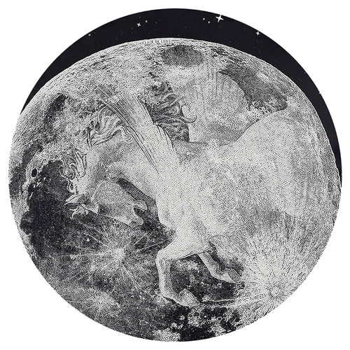 极速若奈RINOART 星月白马圆形毯美式客厅R卧室地垫书房家用