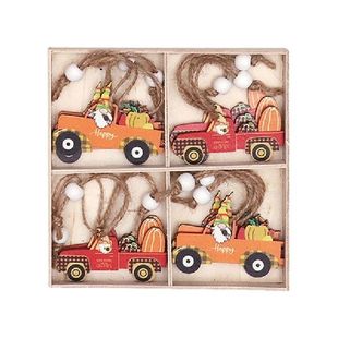 Wooden Gnome Hanging 极速12 FalSl Set Ornament Thanksgiv Pcs