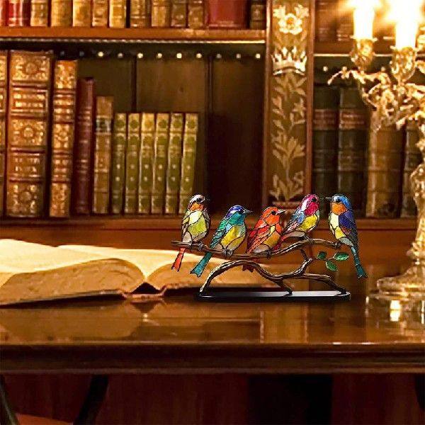 极速Cute Metal Iron Wirte Bird Desk Ornament Colorful Modern