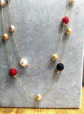 极速Multi Layers Colorful Beads Chain Long NePcklaces & Pend
