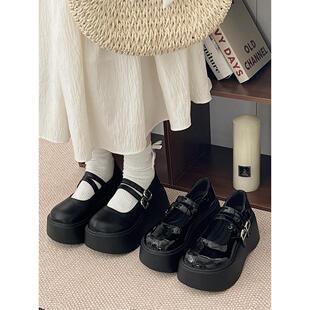增高配裙子 品牌松糕厚底玛丽珍小皮鞋 女2025新款 夏季 日系jk大头鞋