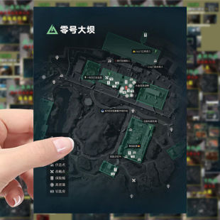 120张三角洲行动地图贴纸创意游戏建筑详细标点图文装饰防水贴画